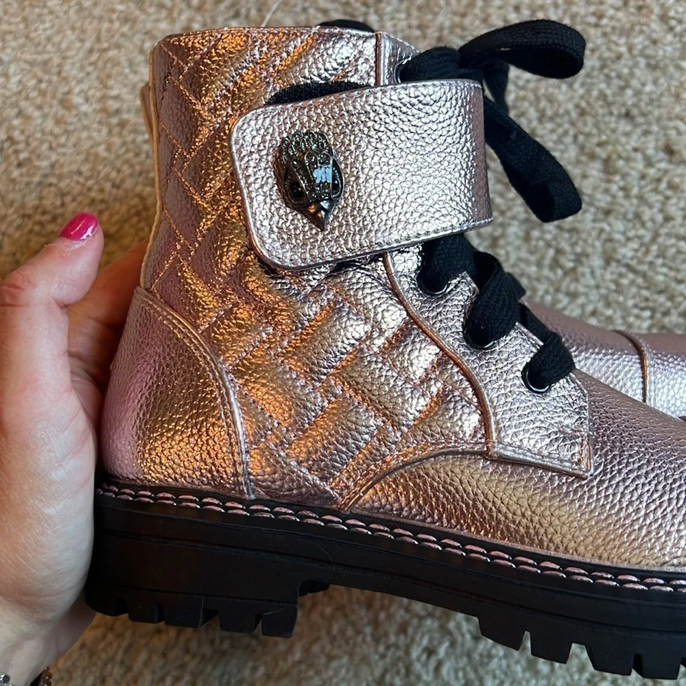 Kurt Geiger girls Kensington pink metallic Wagle boot shoe youth 2 leather
